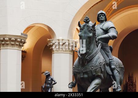 MOSCOU, RUSSIE - 18 nov 2013 : condottiero Colleoni de Verrocchio Andrea au Musée Pouchkine. Banque D'Images