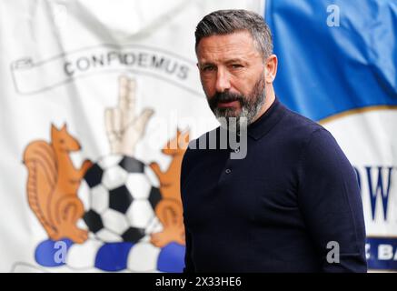 Photo du dossier datée du 16-04-2023 de Derek McInnes. Paul Sheerin s'attend à ce que le patron de Kilmarnock, Derek McInnes, soit dans le mix pour les récompenses de fin de saison après sa surprise de voir aucun des joueurs du club se classer dans l'équipe de l'année de la Professional footballers' Association of Scotland. Date d'émission : mercredi 24 avril 2024. Banque D'Images