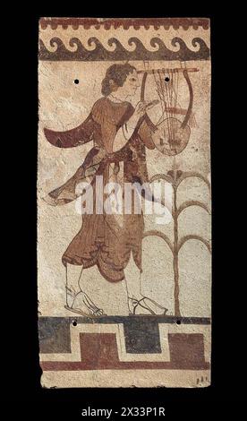 Plaque peinte italique, EtruscanLate période archaïque ou périodique classique précoce environ 470 B.C. MOYEN/TECHNIQUE terre cuite Banque D'Images