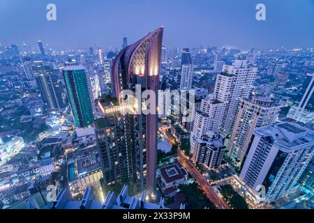 Blick von der Octave Rooftop Bar , Marriot Hotel, Bangkok Skyline, Bangkok, Thaïlande Banque D'Images