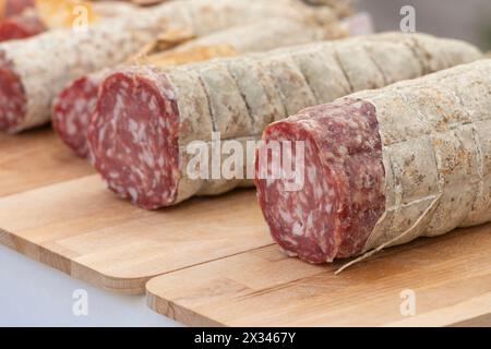 Italie, Lombardie, Crema, Festa del Salame Nobile Cremasco Festival, Salami Banque D'Images