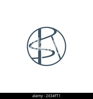 Logo monogramme lettre initiale RS LUXURY. Conception du logo RS initiales logo lettre initiale modèle de logo de luxe créatif Illustration de Vecteur