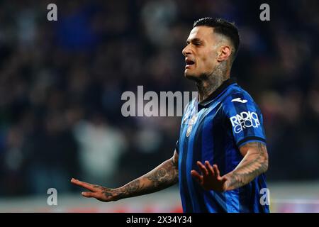 Bergame, Italie. 24 avril 2024. Gianluca Scamacca d'Atalanta lors du match de football Coppa Italia entre Atalanta et Fiorentina au stade Gewiss, dans le nord de l'Italie - mercredi 24 avril 2024. Sport - Soccer . (Photo de Spada/LaPresse) crédit : LaPresse/Alamy Live News Banque D'Images