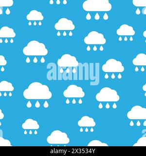 Nuage pluvieux. Motif sans couture de nuages pluvieux. Symbole de mauvais temps. Illustration vectorielle. Illustration de Vecteur