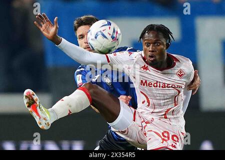 Bergame, Italie. 24 avril 2024. Christian Kouamé Fiorentina lors du match de football Coppa Italia entre Atalanta et Fiorentina au stade Gewiss, dans le nord de l'Italie - mercredi 24 avril 2024. Sport - Soccer . (Photo de Spada/LaPresse) crédit : LaPresse/Alamy Live News Banque D'Images