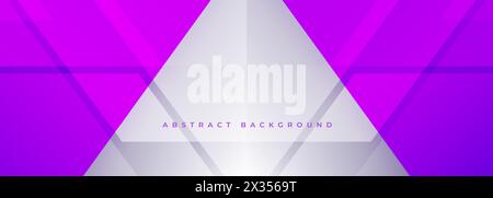 Fond abstrait moderne violet et blanc avec des formes et des lignes géométriques 3D. Motif blanc et violet sur bannière large abstraite. Illustration vectorielle Illustration de Vecteur