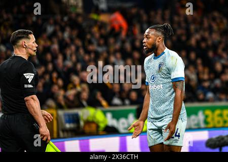 24 avril 2024 ; stade Molineux, Wolverhampton, West Midlands, Angleterre; premier League Football, Wolverhampton Wanderers contre Bournemouth ; Antoine Semenyo de l'AFC Bournemouth Banque D'Images