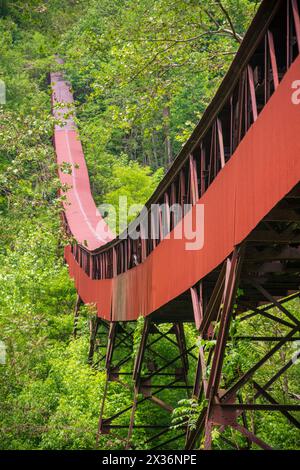 Le Nuttallburg Coal Conveyor and Tipple dans le parc national de New River gorge en Virginie occidentale, États-Unis Banque D'Images