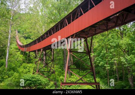 Le Nuttallburg Coal Conveyor and Tipple dans le parc national de New River gorge en Virginie occidentale, États-Unis Banque D'Images