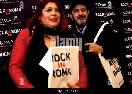 Rome, Italie. 24 avril 2024. Conférence de presse dans la capitale dans la salle des musées Protomoteca Capitoline, la présentation de la 14ème édition de ''Rock in Roma'' 2024. (Crédit image : © Daniela Franceschelli/Pacific Press via ZUMA Press Wire) USAGE ÉDITORIAL SEULEMENT! Non destiné à UN USAGE commercial ! Banque D'Images