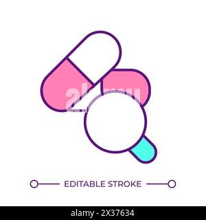 Icône de couleur RVB du contrôle qualité pharmaceutique Illustration de Vecteur