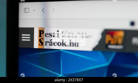 Pestisracok logo du site hongrois illustration photo d'écran Banque D'Images