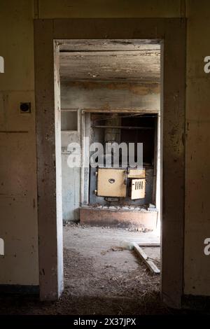 Maison abandonnée, Endeans Mill, près de Taumaranui, Île du Nord, Nouvelle-Zélande Banque D'Images