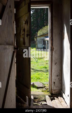 Maison abandonnée, Endeans Mill, près de Taumaranui, Île du Nord, Nouvelle-Zélande Banque D'Images