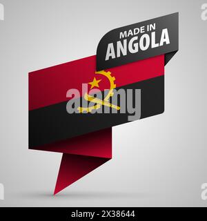 Fabriqué en Angola graphique et étiquette. Élément d'impact pour l'utilisation que vous voulez en faire. Illustration de Vecteur
