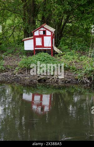 Maisons pour oiseaux aquatiques Banque D'Images