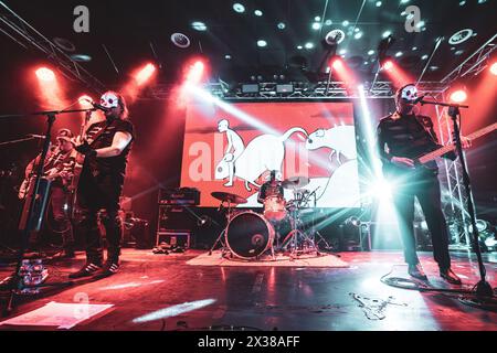 Tre Allegri Ragazzi Morti in concerto all'Hiroshima mon amour di Torino, 24 avril 2024 prima data del Tour 'garage Pordenone' Foto di Luca Moschini Banque D'Images