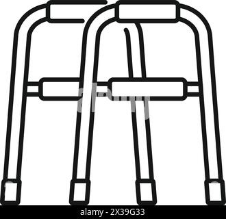 Vecteur de contour d'icône d'outil Walker. EQUIPEMENT médical. Aide aux adultes Illustration de Vecteur