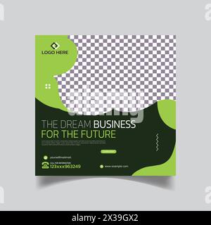 Modèle de médias sociaux moderne créatif et Pretty Business Agency Post Design Illustration de Vecteur