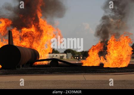 Simulateur d'accident d'avion, Texas Banque D'Images