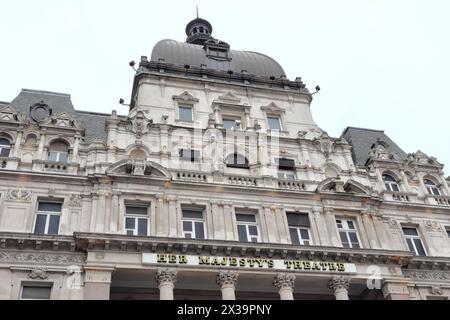 Her (His) Majesty's Theatre, un théâtre du West End situé dans le Haymarket de la ville de Westminster, à Londres Banque D'Images