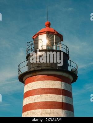 Phare De West Quoddy Head À Lubec, Maine Banque D'Images