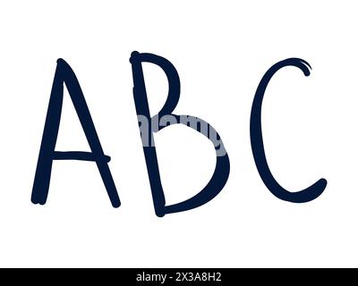 ABC English Alphabet Scribbles. Vecteur de jeu de gribouillage ABC dessiné à la main. Alphabets Doodle dessin. Illustration de Vecteur