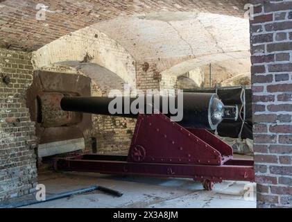 Cannon à Fort Sumter près de Charleston, Caroline du Sud Banque D'Images