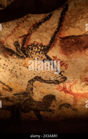 Lascaux IV, Centre International de l'art pariétal (Centre international de l'art pariétal) présente, entre autres, un fac-similé complet de tous les d Banque D'Images