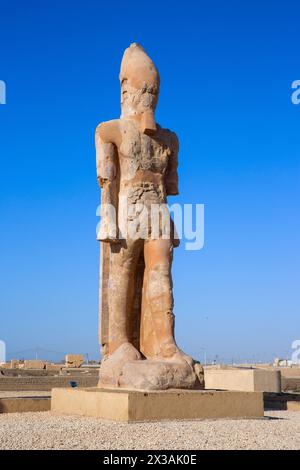 Statue colossale de Merneptah, quatrième pharaon de la dix-neuvième dynastie, au temple mortuaire de Merenptah en Cisjordanie de Louxor, en Égypte Banque D'Images