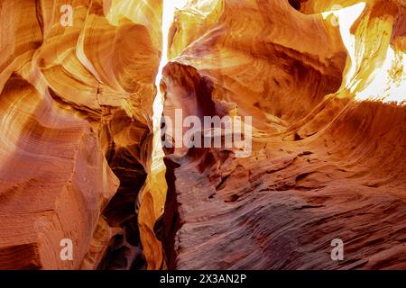 Magnifiques et colorés Slot Canyons d'Antelope Canyon X. Banque D'Images