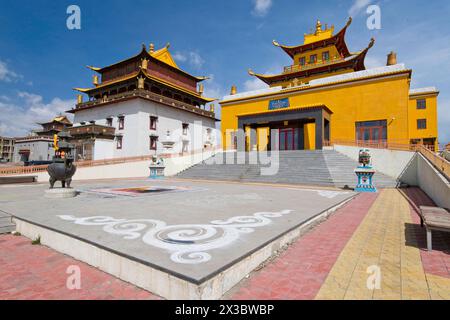 Monastère de Gandan, Gandan Khiid, Ulanbator, Mongolie Banque D'Images