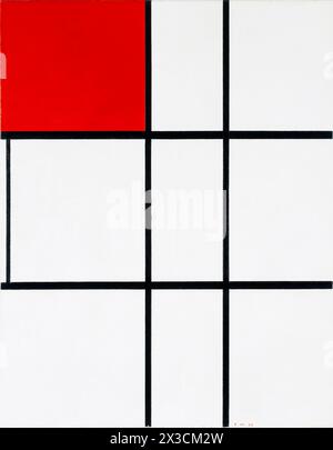 Piet Mondrian, composition B (No.II) avec rouge, peinture abstraite à l'huile sur toile, 1935 Banque D'Images