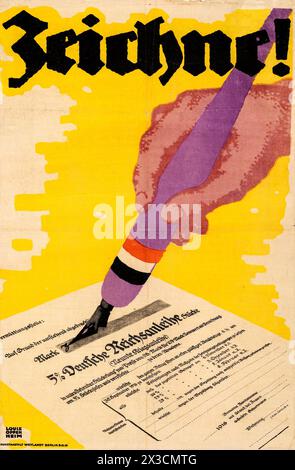 Propagande de la première Guerre mondiale (Kunstanstalt Weylandt, 1918) neuvième affiche de l'obligation de guerre allemande Banque D'Images