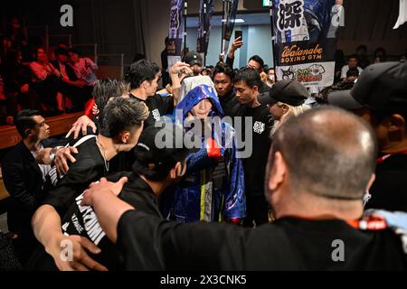 Tokyo, Japon. 25 avril 2024. Suzumi Takayama avant le combat japonais pour le titre des poids-mouches au Korakuen Hall à Tokyo, Japon, le 25 avril 2024. Crédit : Hiroaki Finito Yamaguchi/AFLO/Alamy Live News Banque D'Images