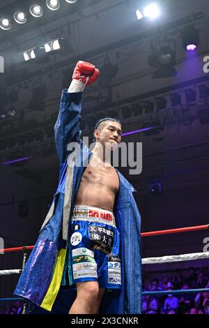 Tokyo, Japon. 25 avril 2024. Suzumi Takayama avant le combat japonais pour le titre des poids-mouches au Korakuen Hall à Tokyo, Japon, le 25 avril 2024. Crédit : Hiroaki Finito Yamaguchi/AFLO/Alamy Live News Banque D'Images