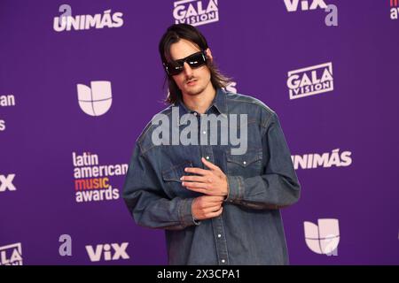 Las Vegas, États-Unis. 25 avril 2024. Danny Ocean arrive pour les Latin American Music Awards 2024 au Grand Garden Arena du MGM Resort and Casino à Las Vegas, Nevada, le jeudi 25 avril 2024. Photo de James Atoa/UPI crédit : UPI/Alamy Live News Banque D'Images