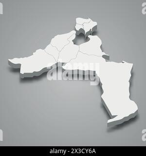 Carte isométrique 3d de Médenine est un gouvernorat de Tunisie, illustration vectorielle Illustration de Vecteur
