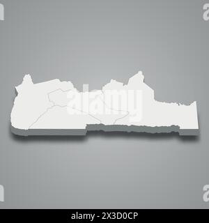 Carte isométrique 3d du Sud est une région du Cameroun, illustration vectorielle Illustration de Vecteur