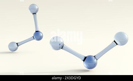 Rendu 3D des molécules d'ozone flottantes dispersées autour Banque D'Images