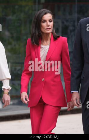 La reine Letizia d'Espagne assiste à un acte commémoratif pour la participation espagnole aux Jeux Olympiques de Barcelone et Albertville 1992 au COE sur AP Banque D'Images