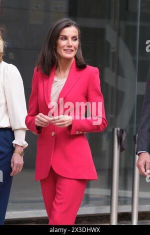 Madrid, Espagne. 26 avril 2024. La reine Letizia d'Espagne assiste à un acte commémoratif pour la participation espagnole aux Jeux Olympiques de Barcelone et Albertville 1992 au COE le 26 avril 2024 à Madrid, Espagne. (Photo par Oscar Gonzalez/Sipa USA) crédit : Sipa USA/Alamy Live News Banque D'Images