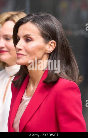 Madrid. Espagne. 20240426, la reine Letizia d'Espagne assiste à la commémoration de la participation de l'équipe espagnole aux Jeux Olimpiques de Barcelone et Albertville 92 au Comité Olympique Espagnol le 26 avril 2024 à Madrid, Espagne Banque D'Images