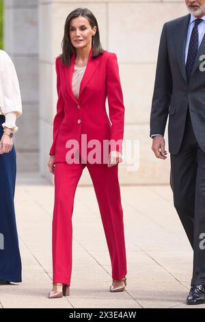 Madrid, Espagne. 26 avril 2024. LA REINE LETIZIA d'Espagne assiste à la commémoration de la participation de l'équipe espagnole aux Jeux Olympiques de Barcelone et Albertville 92 au Comité Olympique Espagnol à Madrid, Espagne. (Crédit image : © Jack Abuin/ZUMA Press Wire) USAGE ÉDITORIAL SEULEMENT! Non destiné à UN USAGE commercial ! Banque D'Images