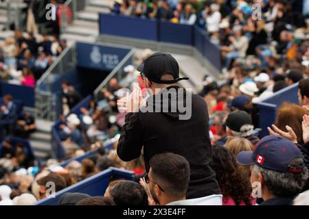 Barcelone, Espagne. 17 avril 2024. Vue des fans pendant le tournoi de tennis Barcelona Open Banc de Sabadell au Reial Club de Tennis Barcelona. Banque D'Images