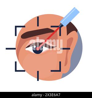 Chirurgie au laser oculaire, ophtalmologie lasik Treatment Icon, correction médicale de la vision vectorielle. Icône de ligne de chirurgie au laser des yeux pour la maladie de la cornée ou la myopie oper Illustration de Vecteur