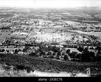 Malvern Hills, Malvern Link, vers Bredon, Hereford & Worcester - 25 août 1981 Banque D'Images