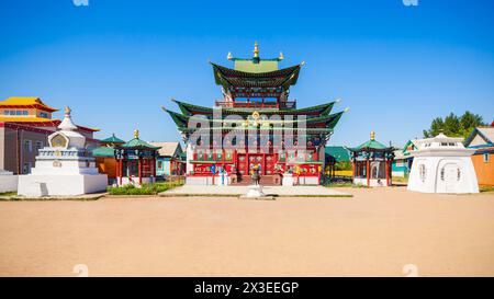 Etigel Khambin datsan Ivolginsky au Palais. C'est le temple bouddhiste situé près de la ville de Ulan-Ude en Bouriatie, en Russie. Banque D'Images