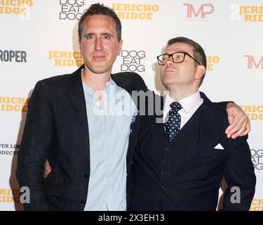 Londres, Royaume-Uni. 25 avril 2024. Will Gilbey et Chris Reilly assistent à la première de Jericho Ridge au Curzon Soho à Soho, Londres. Crédit : SOPA images Limited/Alamy Live News Banque D'Images