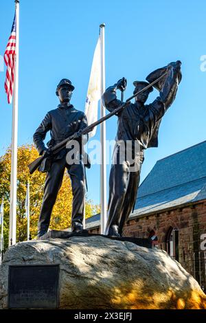 Bristol civil War Monument, Burnside Memorial Building, Hope Street, Bristol, RI Banque D'Images